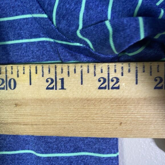 Donald Ross Men's Medium Golf Polo Shirt Blue Green Striped Casual PGA - Picture 11 of 11